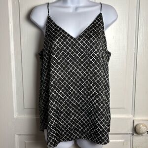 Express Black Print Cami V-neck Tank Top Size M